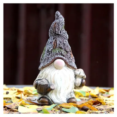 Produktbild von Gartenzwerg Statue, Dekoration für drinnen und draußen, Holzsteinfarbe, Gartenfiguren, Outdoor Gartenstatuen, lustige Tuinkabouters als Geschenk