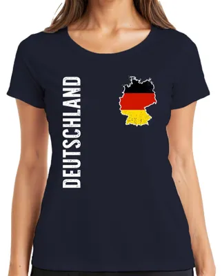 Produktbild von Deutschland Flagge Fußballer WM 2026 Weltmeisterschaft Trikot Damen T-Shirt, Navy, 3XL