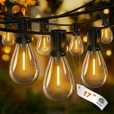 Lichtsnoer 17 m, 15 LED-Lampen, IP65, warmweiß 2700 K, dimmbar