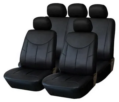 Produktbild von PREMIUM Kunstleder Sitzbezug Auto PKW Schonbezug SCHWARZ SET für viele Fahrzeuge