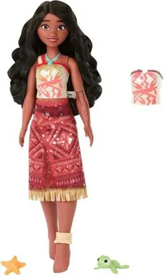 Zdjęcie produktu dla Lalka Vaiana Nageuse, Disney Moana, Zmieniający Kolor Gorset, 15 Akcesoriów, 8 cm
