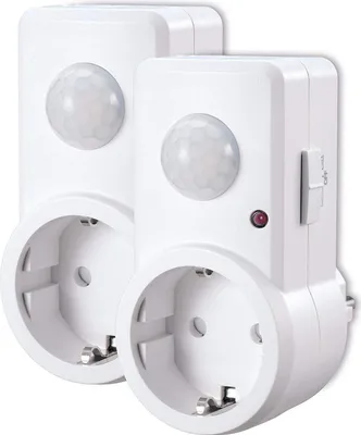 Produktbild von conecto Infrarot-Bewegungsmelder Zwischenstecker CC-IM060 - Innenmontage in Steckdose, weiß, Schutzklasse: IP20, 120° / 9m Arbeitsfeld, 2er Set