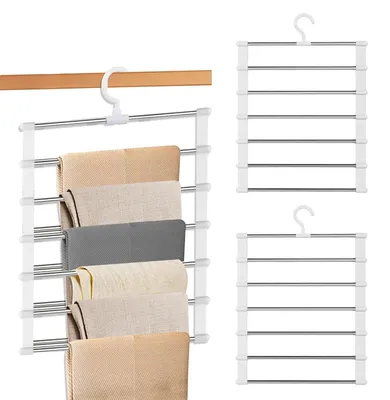 Produktbild von Hosenbügel - Platzsparendes Design - Zur hängenden Aufbewahrung von Kleidung - 2 Stück