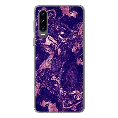 Produktbild von MuchoWow® Handyhülle Schutzhülle Hülle für Huawei P30 Marmor - Naturstein - Mineralien Silikon Softcase Handy Hülle - Kartenbesitzer