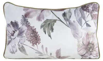 Zdjęcie produktu dla Poduszka dekoracyjna welwetowa ROSALIA 45x30 cm biało-zielona