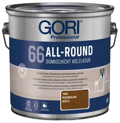 Produktbild von GORI Professional 66 ALL-ROUND, Dünnschicht-Holzlasur, nussbaum, 2,5 l
