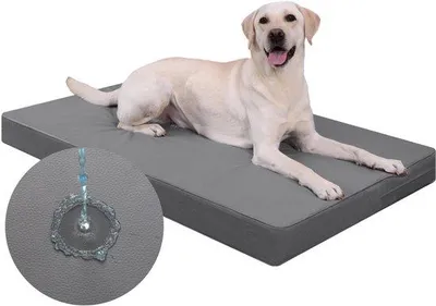 Produktbild von Orthopädisches Hundebett für Große Hunde, 88x55cm, Grau, Wasserdicht