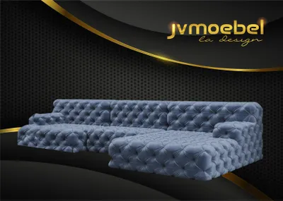 Produktbild von Chesterfield L-Form Ecksofa Couch Design Polster Textil Garnitur Sofa Ecke