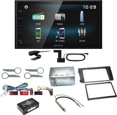 Produktbild von Kenwood DMX-125DAB Bluetooth Digitalradio Autoradio Einbauset für Audi A6 4B