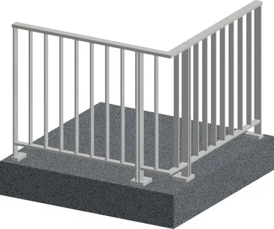 Produktbild von Pertura Geländerset Triton L-Form Aluminium taupe Bodenmontage 2,5 m