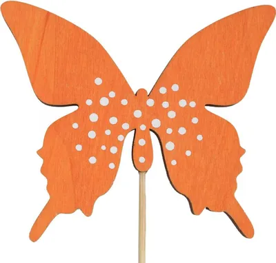 Produktbild von Schmetterling Holz Blumenstecker Farbig 9cm/29cm 12St – Frühlingsdeko Sommerdeko, 12 Stück
