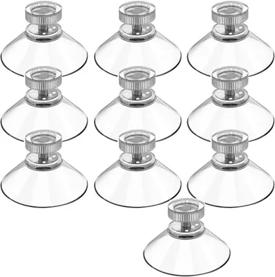 Produktbild von 10er-Set Saugnäpfe mit Gewinde und Rändelmuttern Ø 40 mm, transparent, für Auto, Camping, Fenster, Sonnenblende
