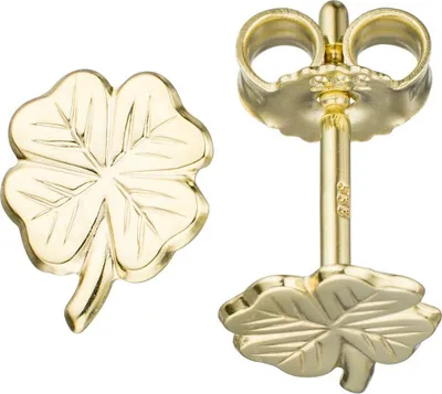 Ohrstecker-Kleeblatt-aus-333-Gelbgold-für-Kinder