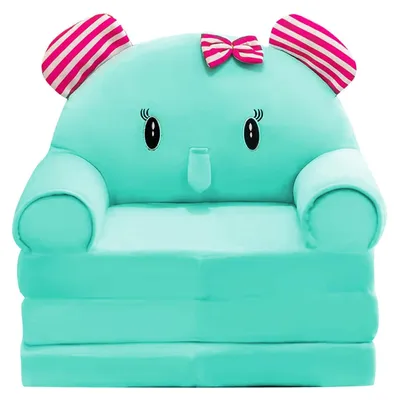 2-in-1 Kinderbank, Pluche Cartoon, 47 Zoll, Blauw