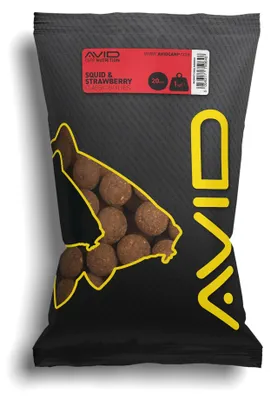 Produktbild von Avid Carp Squid & Strawberry Boilies 1 kg 20 mm