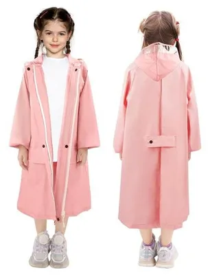 Productafbeelding van Kinderen Regenponcho met Capuchon voor Meisjes, Lichtgewicht en Herbruikbaar