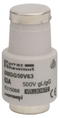 Produktbild von Mersen 00598.063700 DIII 63A gG kupfer D-Sicherung 500V/DIAZED