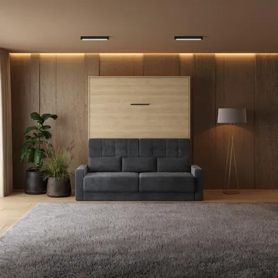 Produktbild von Schrankbett mit SOFA SMARTBett  M1 180x200 Vertikal Kaiser Eiche