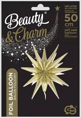 Produktbild von 3D Stern Folienballon, Champagner Gold, 50x46cm,