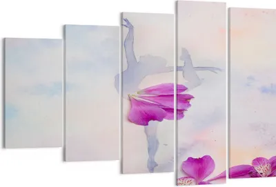 Produktbild von Bild auf Leinwand - Leinwandbild - Ballett Blumen Mädchen Eleganz - 150x100cm - Wand Bild - Wanddeko - Leinwanddruck - Bilder - Kunstdruck - Leinwand bilder - Wandkunst - EG150x100-3104