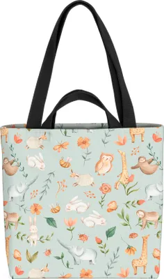 Produktbild von VOID Tierkinder Eule Giraffe Elefant Tasche 33x33x14cm,15l Einkaufs-Beutel Shopper Einkaufs-Tasche Bag