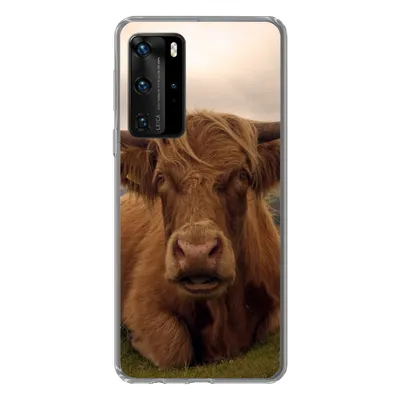 Produktbild von MuchoWow® Handyhülle Schutzhülle Hülle für Huawei P40 Pro Schottischer Highlander - Tiere - Berg Silikon Softcase Handy Hülle - Schutz