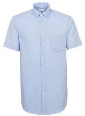Image de Seidensticker - Chemise pour homme, coupe classique, manches courtes LT6039 (37,5 cm) (bleu clair)