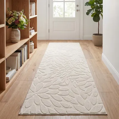 Läufer 80x200 cm beige rutschfest waschbar Küchenläufer