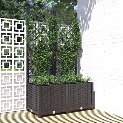 Produktbild von vidaXL květináč s mříží černý 80x40x136 cm PP