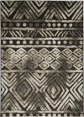 Produktbild von Moderner Teppich für Innen- und Außenbereich, schwarz und braun, 120x170 cm