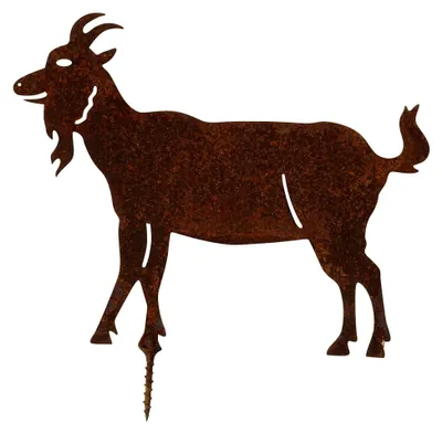Produktbild von Gartenfigur Ziegenbock aus Rost zum Einschrauben