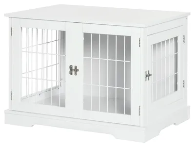 Produktbild von Hundebox - Hundekäfig - Hundehütte - Hundebett - Hundekäfig - Mit 2 Türen - Mit Stauraum im oberen Bereich