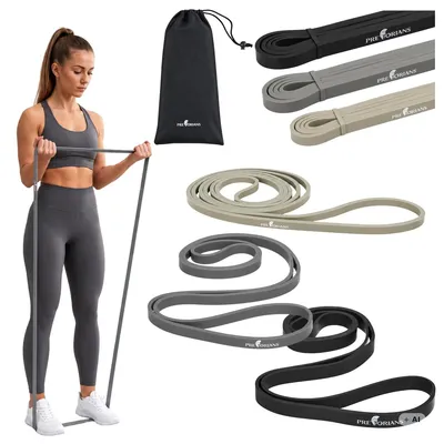 Produktbild von Widerstandsbänder 3er Set Powerbänder 2-32 kg Fitnessbänder mit 3 Widerstandsstufen für Klimmzüge Krafttraining und Workout