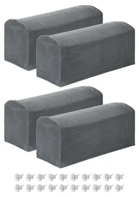 Image de Solidchoice - Ensemble de 4 housses stretch pour accoudoirs, en polyester, couleur gris foncé