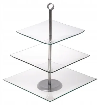 Image de Plateau à trois étages en verre, carré, OD1202