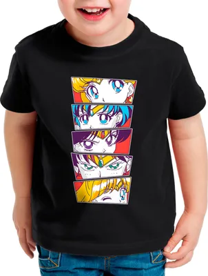 Produktbild von BaumwolleCloud Pretty Sailor Team Kinder T-Shirt anime manga cosplay crystal