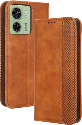 Produktbild von Motorola Edge 40 Hülle - Coverup Vintage Style Klapphülle - Braun