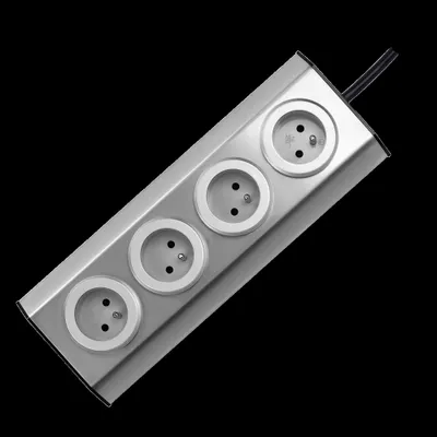 Obrázok produktu pre Zásuvka pre nábytok, kuchyňa na suchý zips 4x2P+Z INOX s káblom 1,5 m.