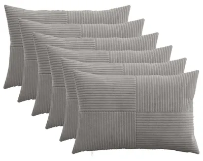 Productafbeelding van vidaXL Kussenhoezen, 6 stuks, ALMELO, lichtgrijs, 50 x 75 cm, cordura
