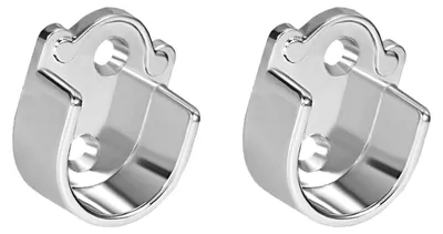 Ovale Kleiderstangenhalterung 2 Stück, Wandmontage, Silber, 19 mm