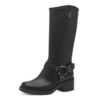 Produktbild von Tamaris Damen Stiefel Bikerstiefel Karreé Blockabsatz Schnalle 1-25399-43, Größe:37 EU, Farbe:Schwarz