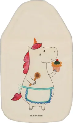Produktbild von Mr. & Mrs. Panda Wärmflasche Einhorn Küche - Weiß - Geschenk, Kuchen, Unicorn, Bettflaschen, Wärmflaschen, Backen, Muffin, Einhörner, Torte, wärmebeutel, Flauschige