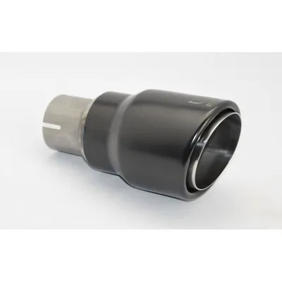 Produktbild von ULTER SPORT NBLS1-90RS/55 Auspuffblende Endrohr Blende Ø90mm 170mm Rund Chrom/Schwarz Edelstahl