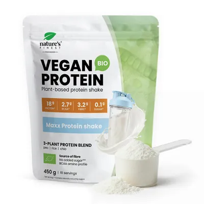 Image de Nature's FinestVegan Protein Maxx - 74 g de protéines végétales pour 100 g, pois, riz & chia, sans sucre ajouté - 450 g