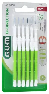 Produktbild von GUM Bidirektionale Interdentalbürsten 0,7 mm 6 Stück