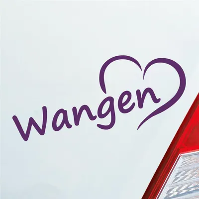 Produktbild von Auto Aufkleber Wangen Herz Stadt City Liebe Love Heimat 18,5x8 cm Lila Sticker Heckscheibenaufkleber