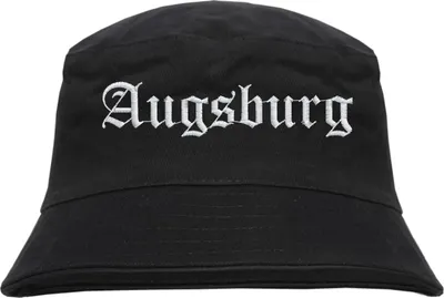 Produktbild von Augsburg Fischerhut - Altdeutsch - bestickt -  Bucket Hat Anglerhut Hut Schwarz L/XL