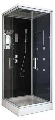 Produktbild von HOME DELUXE - Komplettdusche WAVE S - Schwarz, Maße 90 x 80 - inkl. Radio, Regendusche und komplettem Zubehör I Fertigdusche, Dusche, Duschtempel