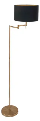 Zdjęcie produktu dla Mexlite - lampa stojąca - Bella - brąz - len metal - Ø 45cm - E27 - 3874BR