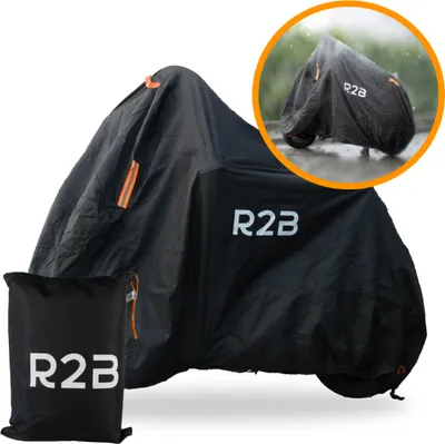 Produktbild von R2B Roller / Motorrad Abdeckplane Universal für alle Roller / Motoren - Wasserdicht 600D Oxford - Geeignet für Windschutzscheibe - Rollerabdeckung - Motorradabdeckung - Inkl. Aufbewahrungstasche